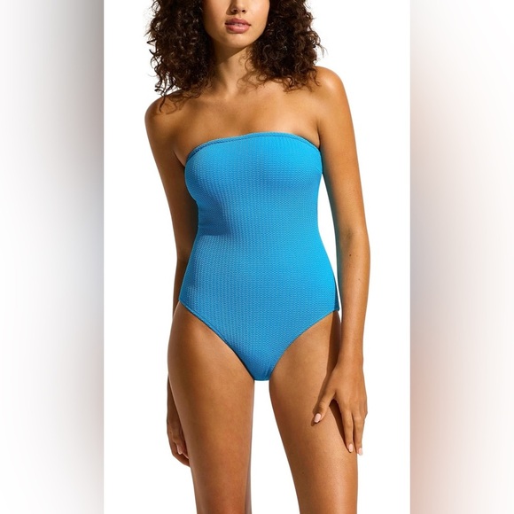 Seafolly Other - Seafolly Women's Standard Bandeau One Piece Swimsuit with High Cut Leg